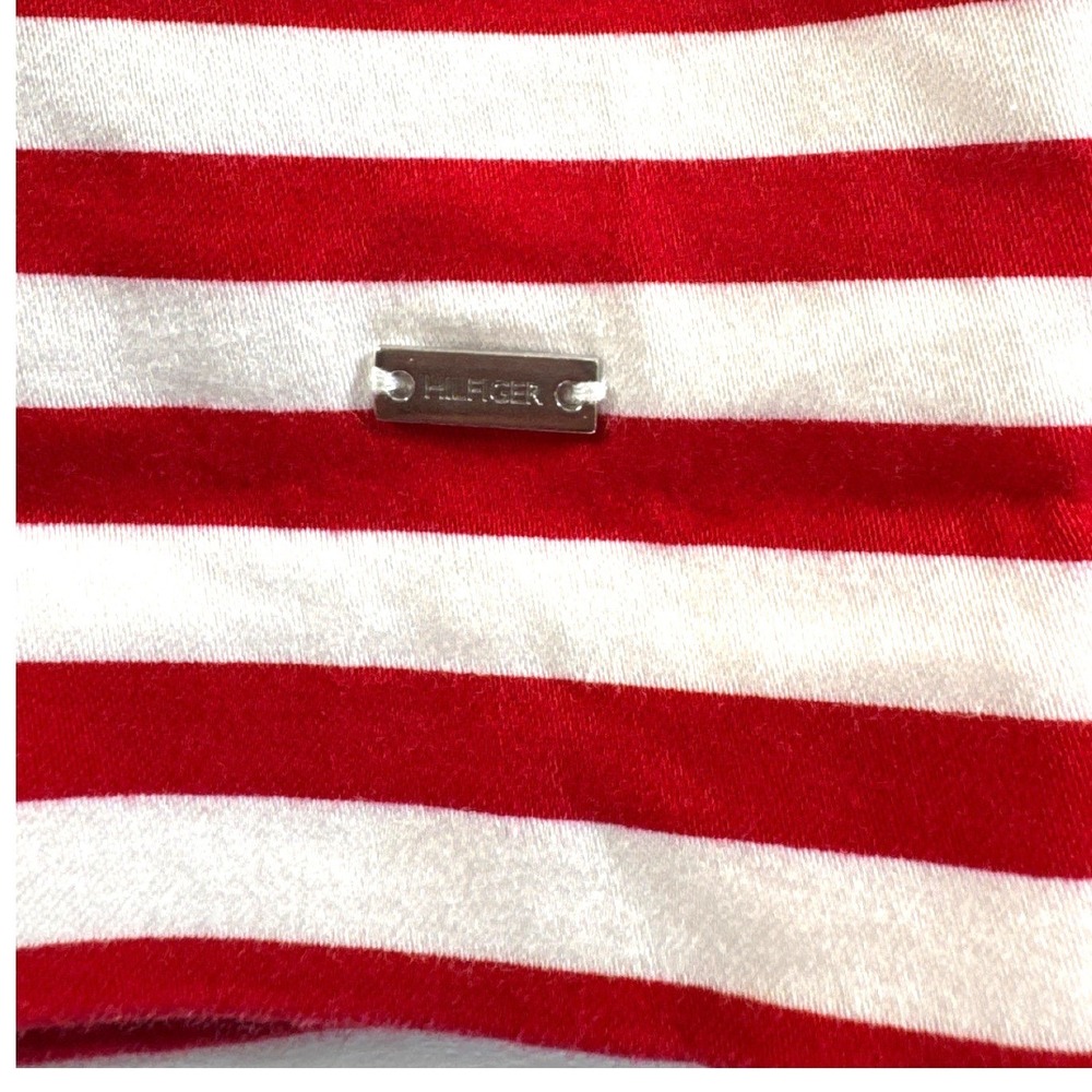 Tommy Hilfiger Women Striped Nautical Sheath Dress Navy Red White Belted Size 10 - Picture 10 of 10